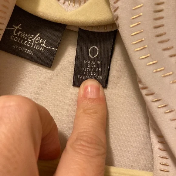 Chicos Travel Collection White and Gold Draped Cardigan Size Small Medium - Picture 9 of 9